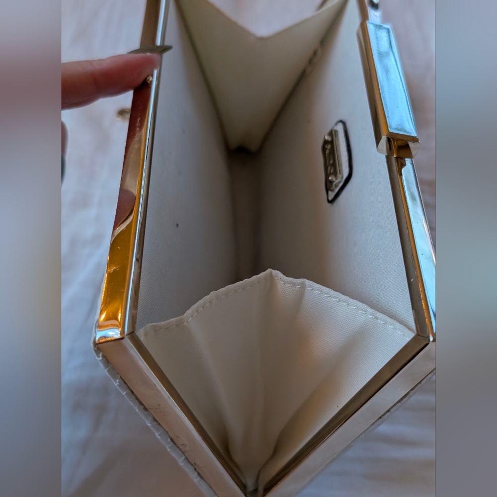 ALDO White Clutch with Gold Accents - Picture 5 of 5